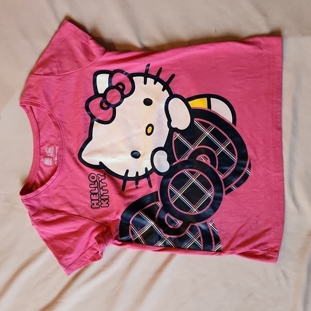 365 Kids + Hello Kitty Pink Short Sleeve Shirt Size 7